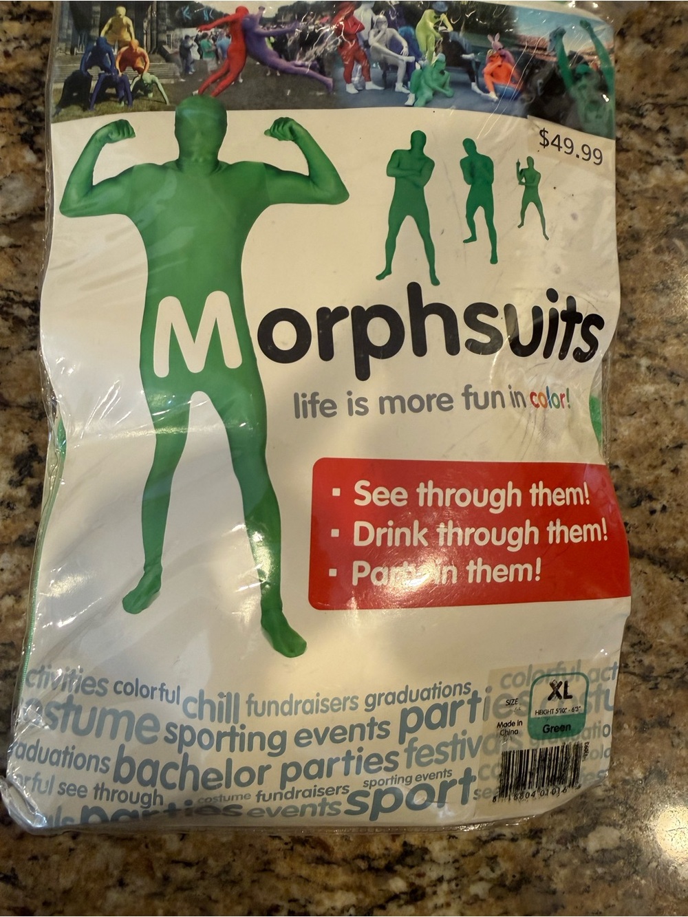 Morphsuits Full Body green screen Suit Costume Halloween Cosplay Adults XL